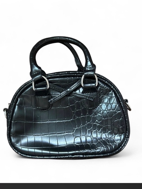 Urban Outfitters Handbags - Urban Outfitters Black Croc-Embossed Mini Dome Bag